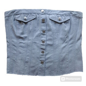 Zara Jean Shimmer Sparkle Tube Top Rouched back with button details